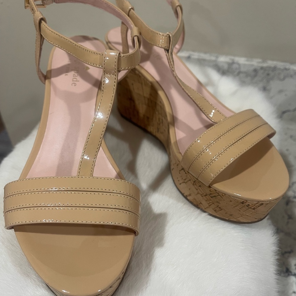 Kate Spade Tan Wedge Sandals